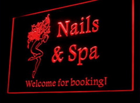 Nails & Spa Welcome For Booking LED Neon Sign